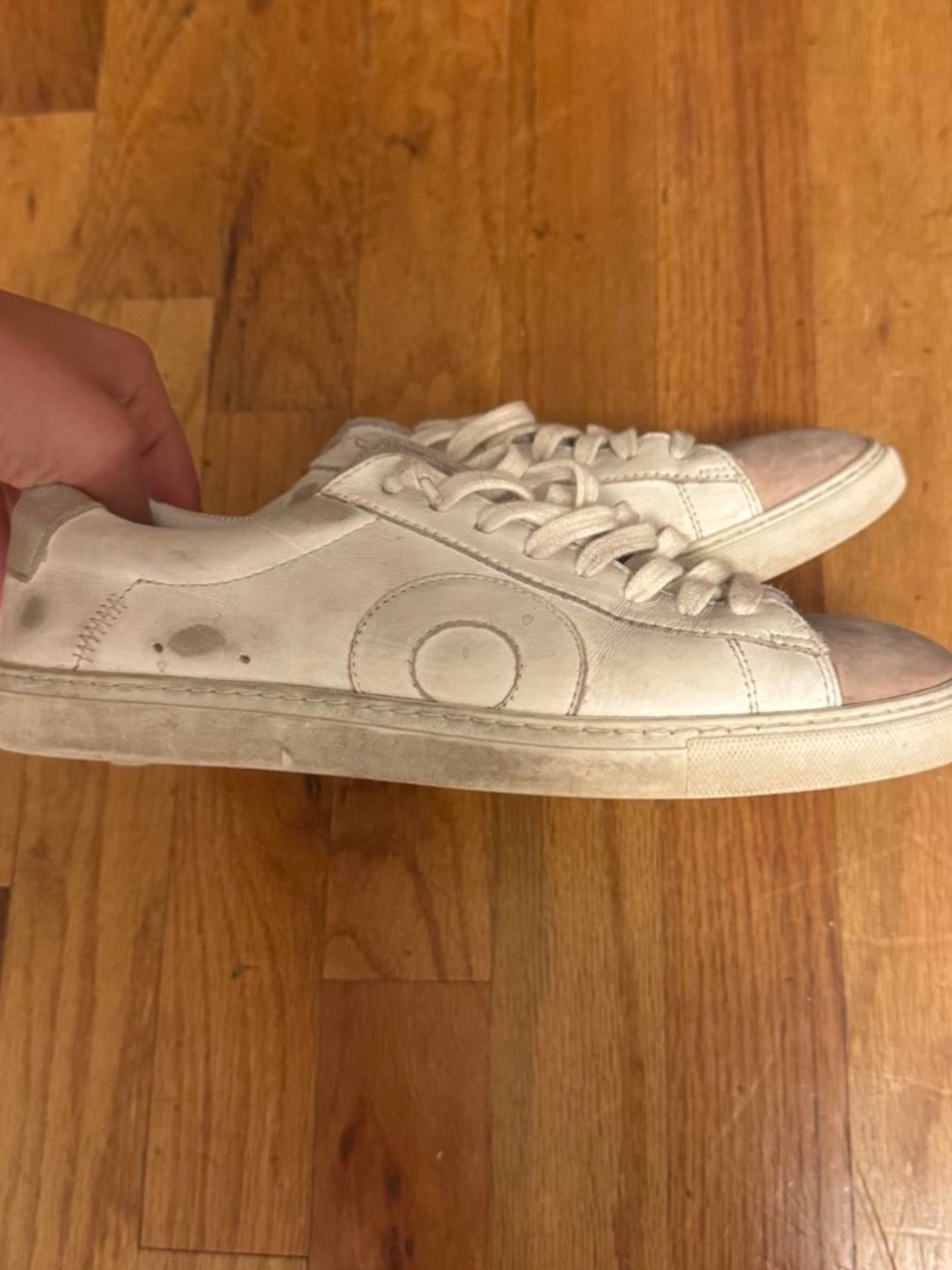 Oliver Cabell White Low-Top Leather Sneakers
